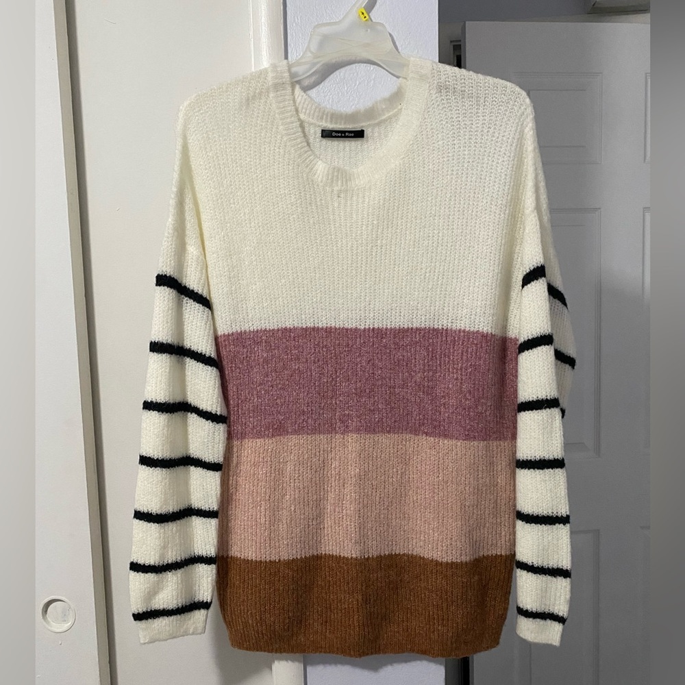 NWOT Doe & Rae Color Block Oversized Sweater Size Large